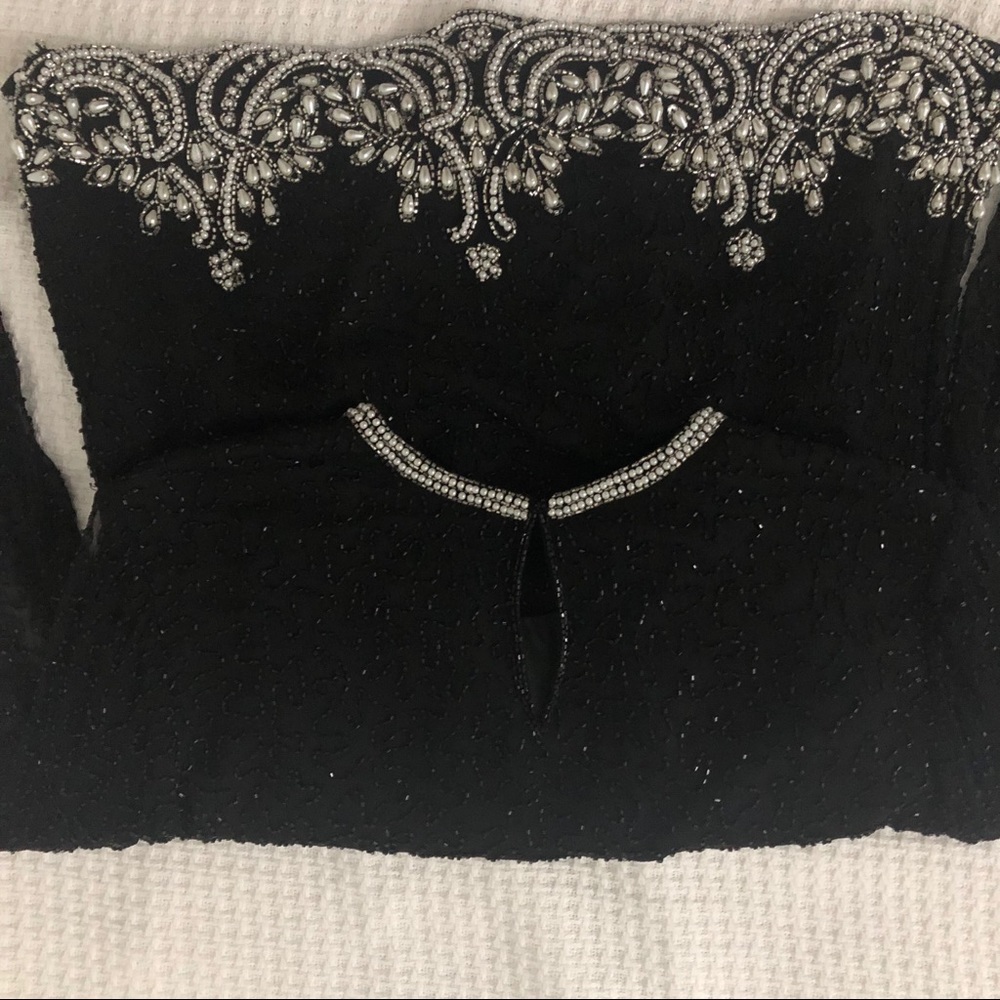 Vintage fully beaded silk top - Picture 4 of 5